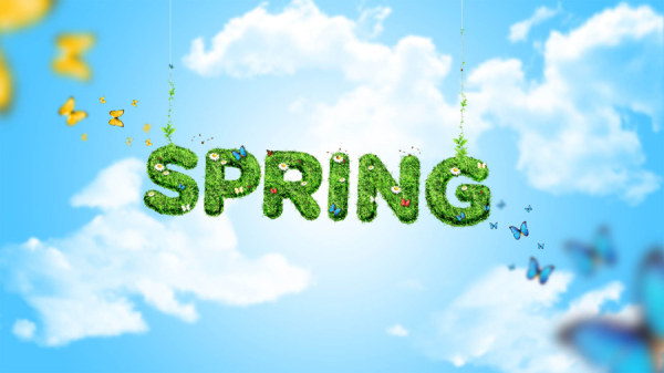 Spring creative design psd background