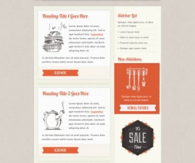 Retro style website template psd