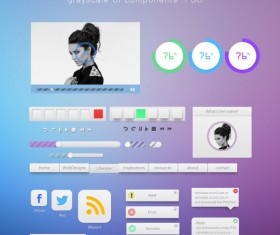 Blue and purple style web UI kit 01