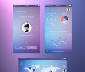 Blue and purple style web UI kit 02