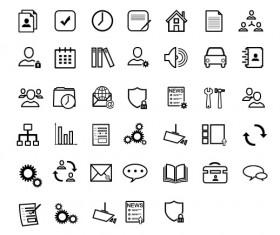 Small fine social psd icons