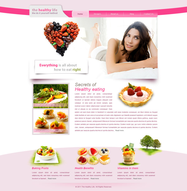 Women Health theme psd web template