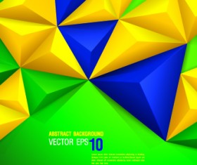 Colored 3D shapes background vector 01