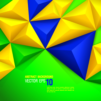 Colored 3D shapes background vector 01