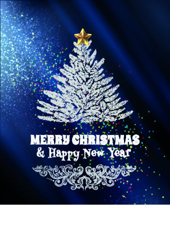 Abstract Christmas tree with blue background 01