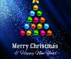 Abstract Christmas tree with blue background 02