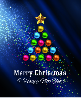 Abstract Christmas tree with blue background 02