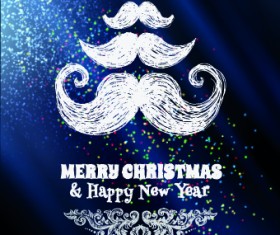 Abstract Christmas tree with blue background 05