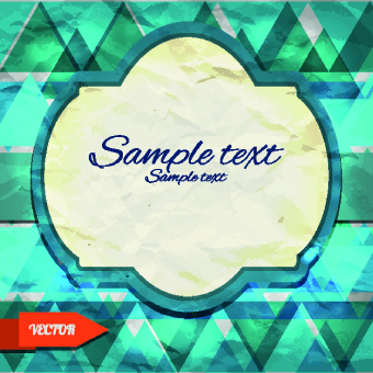 Abstract tangram with frame background vector 03