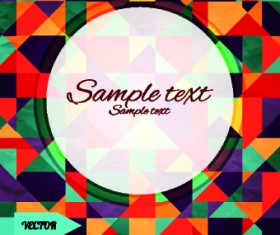 Abstract tangram with frame background vector 04