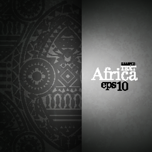 African style elements background vector set 02
