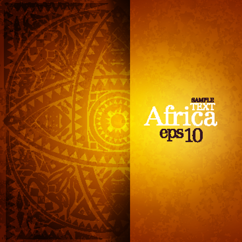 African style elements background vector set 03
