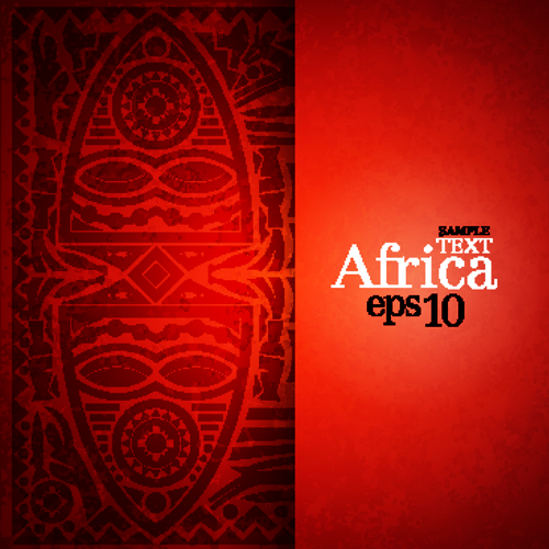 African style elements background vector set 04