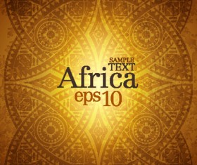 African style elements background vector set 05