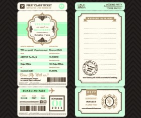 Aircraft Ticket design vector set 01