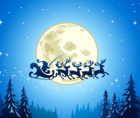 Beautiful Christmas Night winter vector background 05
