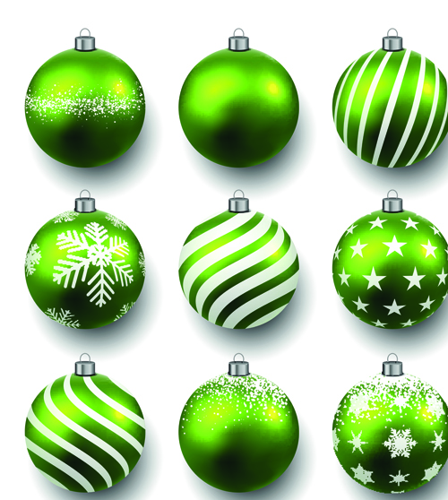 Beautiful Christmas balls caretive design vector 02