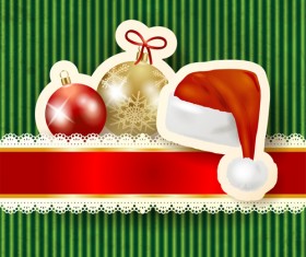 Beautiful lace Christmas elements background vector 01