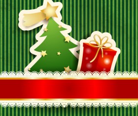Beautiful lace Christmas elements background vector 03