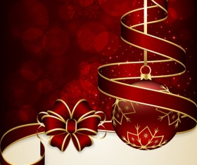 Beautiful xmas baubles shiny background vector 04