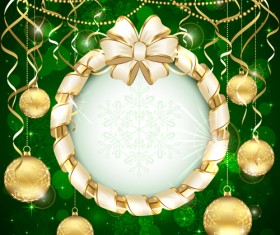 Beautiful xmas baubles shiny background vector 06