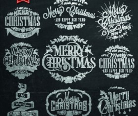 Black style Christmas typographic vector