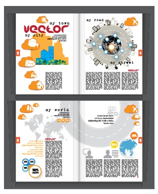 Vector cover of brochure and magazine design 01