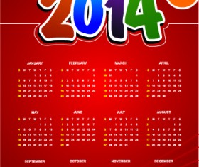 Calendar 2014 vector huge collection 115