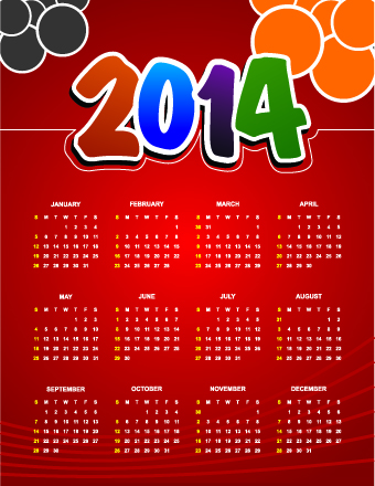 Calendar 2014 vector huge collection 115