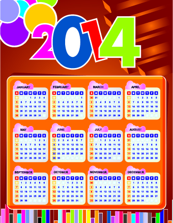 Calendar 2014 vector huge collection 116