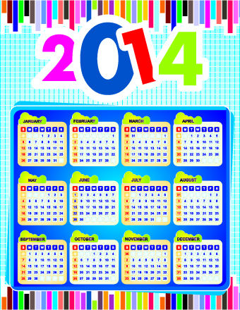 Calendar 2014 vector huge collection 117