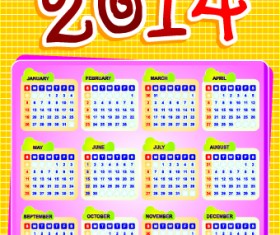 Calendar 2014 vector huge collection 118