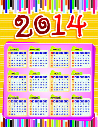Calendar 2014 vector huge collection 118