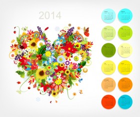 Calendar 2014 vector huge collection 120