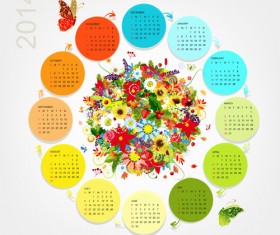 Calendar 2014 vector huge collection 124