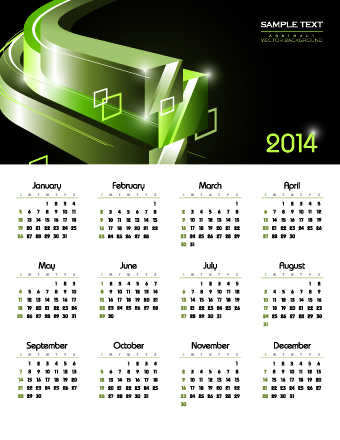Calendar 2014 vector huge collection 125