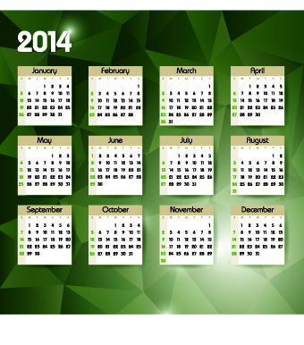 Calendar 2014 vector huge collection 126