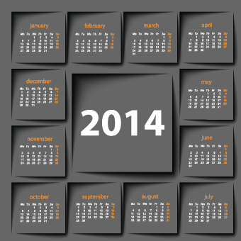 Calendar 2014 vector huge collection 95