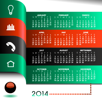 Calendar 2014 vector huge collection 97