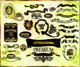 Vintage calligraphic design elements vector set 01