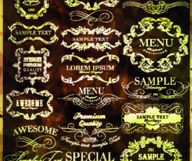 Vintage calligraphic design elements vector set 02