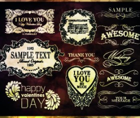 Vintage calligraphic design elements vector set 04