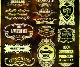 Vintage calligraphic design elements vector set 05
