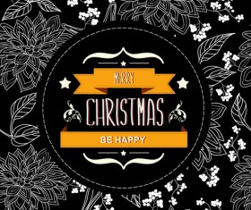 Christmas labels frame vector background 01