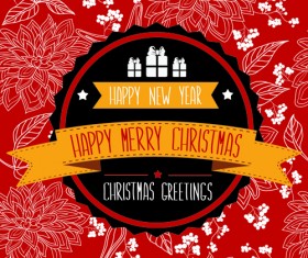 Christmas labels frame vector background 03