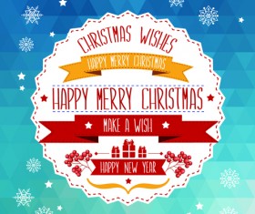 Christmas labels frame vector background 04