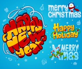 Cartoon style christmas and new year design vector