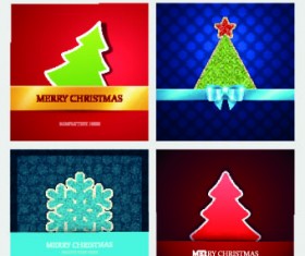 Christmas background 4 in 1 vector set 03