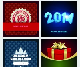 Christmas background 4 in 1 vector set 04