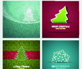 Christmas background 4 in 1 vector set 06